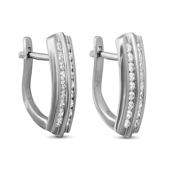 Серьги из белого золота с бриллиантами