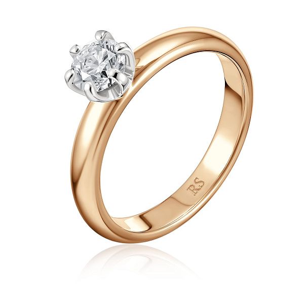 Кольцо из желтого золота с бриллиантом