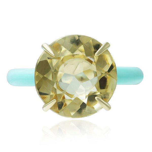 Кольцо из желтого золота с цитрином