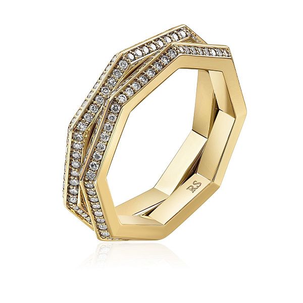 Кольцо из желтого золота с бриллиантами