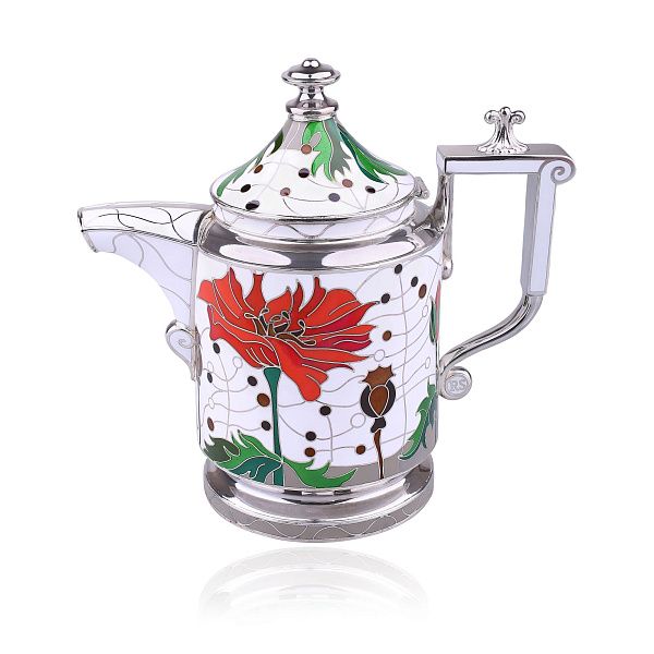 Сливочник «Маки» из серебра