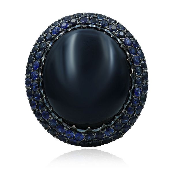 Кольцо из белого золота с сапфиром 31.86 ct