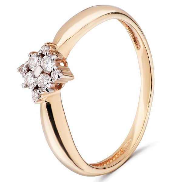 Кольцо из красного золота с бриллиантами