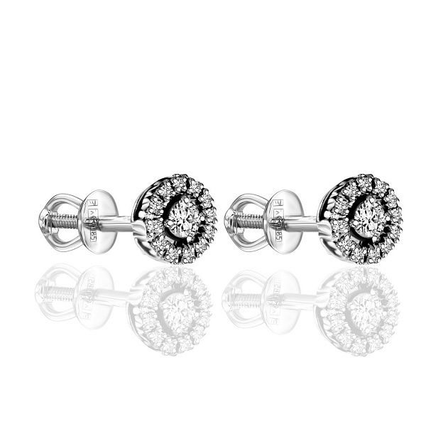 Пусеты из белого золота с бриллиантами