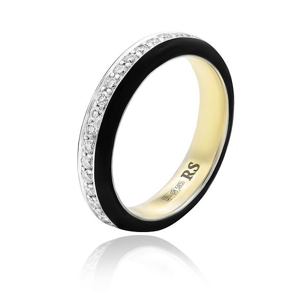 Кольцо из желтого золота с бриллиантами