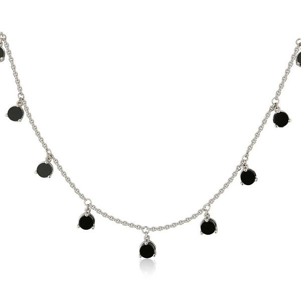 Колье из белого золота с ониксами