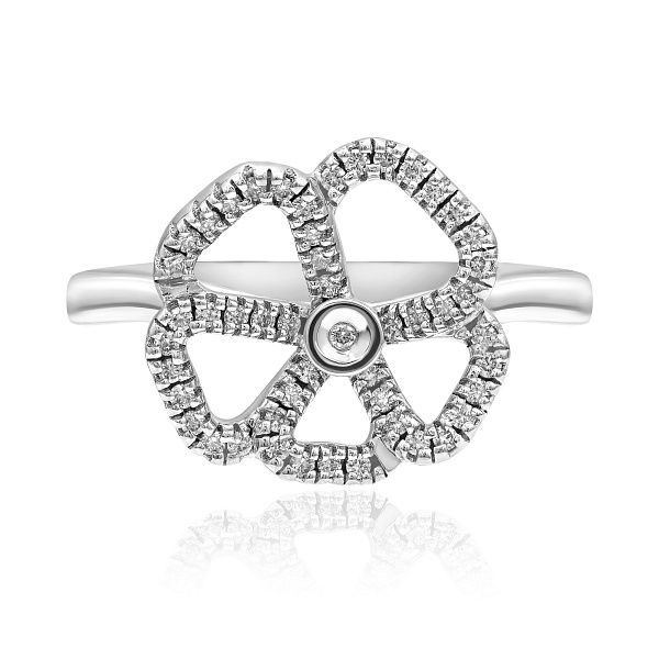 Кольцо из белого золота с бриллиантами