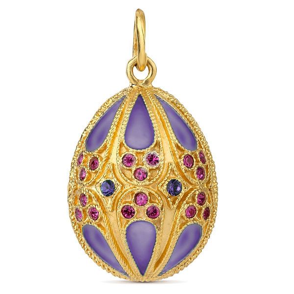 Подвеска яйцо из серебра с ювелирным стеклом