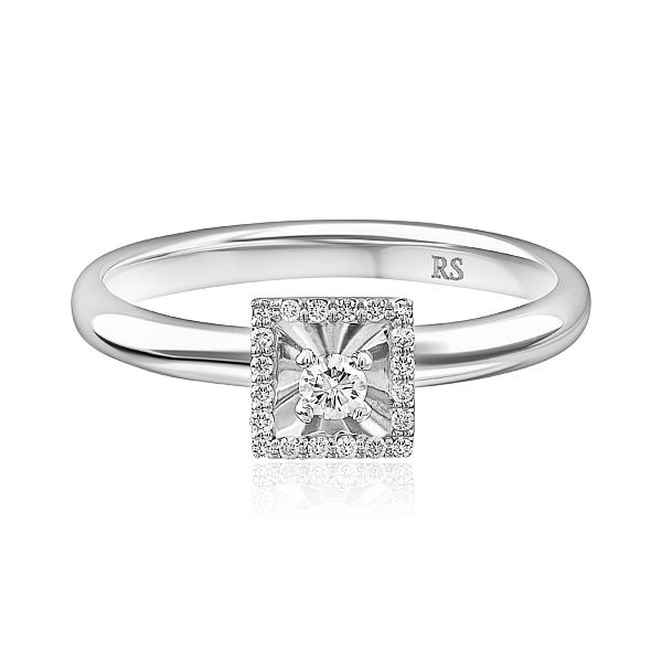 Кольцо из белого золота с бриллиантами