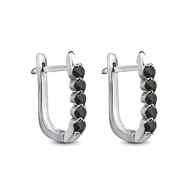 Серьги из белого золота с сапфирами