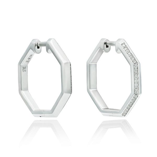 Серьги из белого золота с бриллиантами