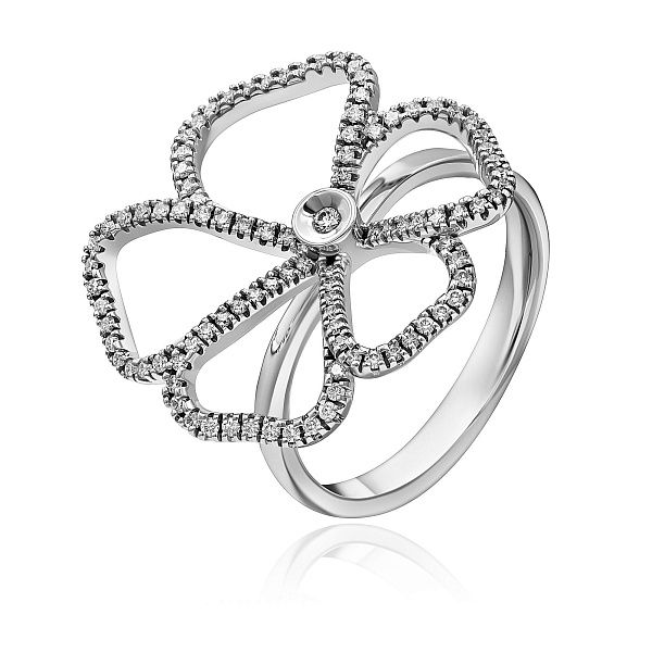 Кольцо из белого золота с бриллиантами