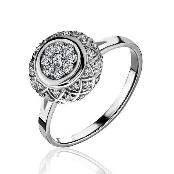 Кольцо из белого золота с бриллиантами