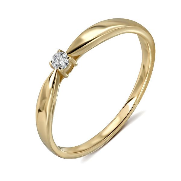 Кольцо из желтого золота с бриллиантом