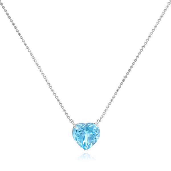 Колье «Сердце» из белого золота с топазом