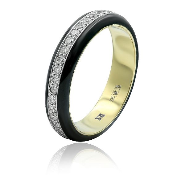 Кольцо из желтого золота с бриллиантами