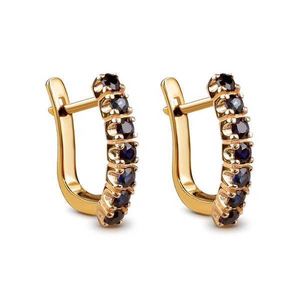 Серьги из красного золота с сапфирами