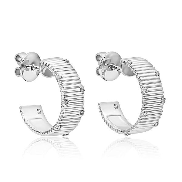 Пусеты из белого золота с бриллиантами