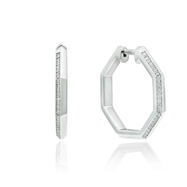 Серьги из белого золота с бриллиантами