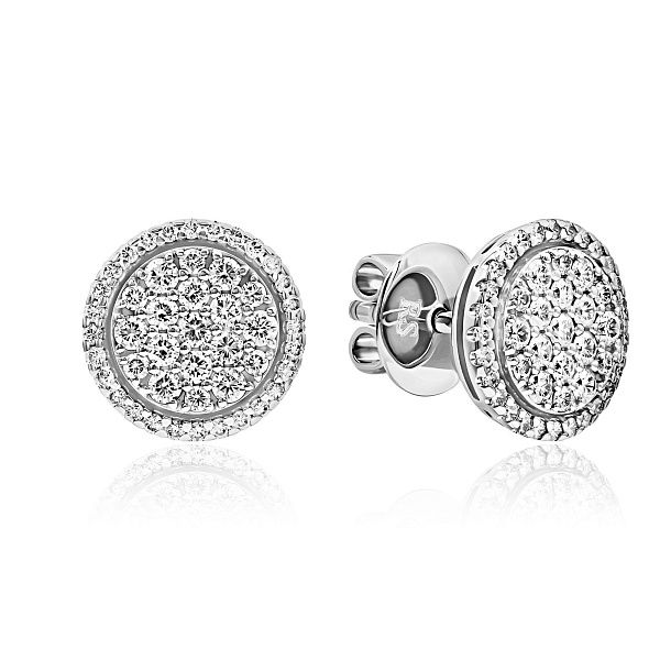 Пусеты из белого золота с бриллиантами