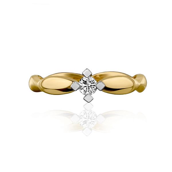 Кольцо из красного золота с бриллиантом