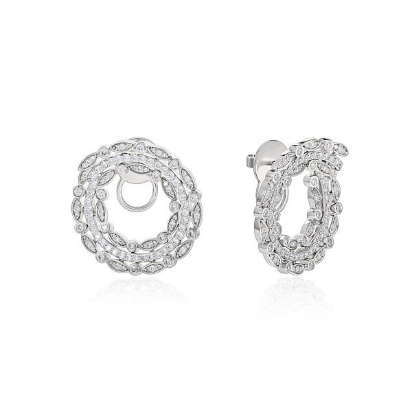 Пусеты из белого золота с бриллиантами