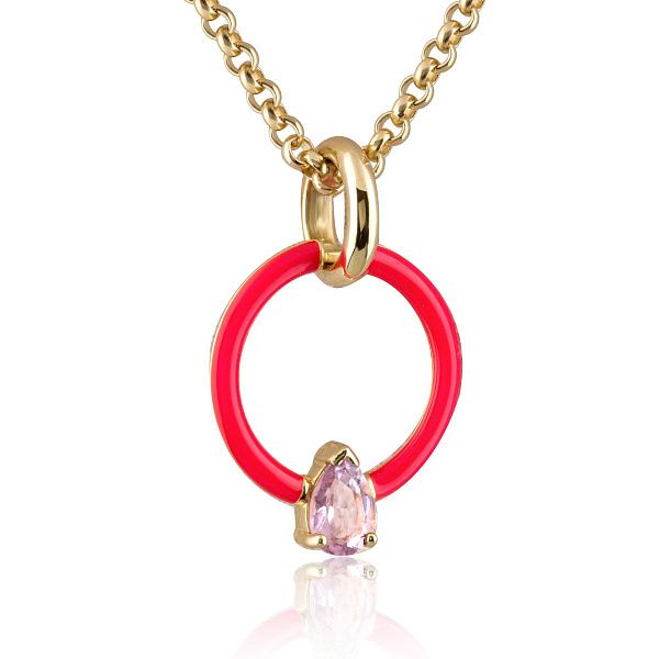 Колье из желтого золота с аметистом