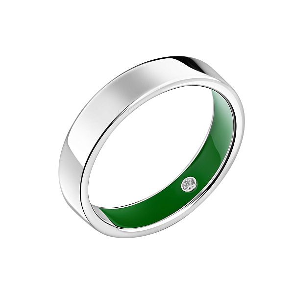 Обручальное кольцо из белого золота с бриллиантом