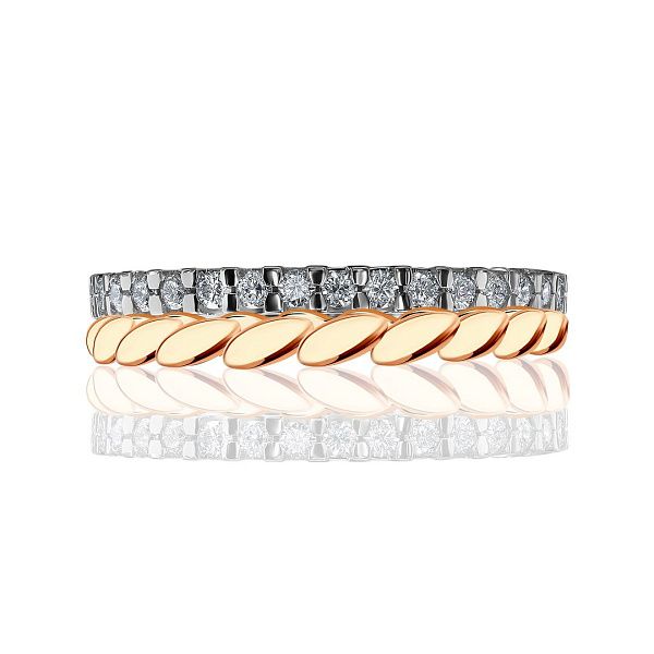 Кольцо из красного золота с бриллиантами