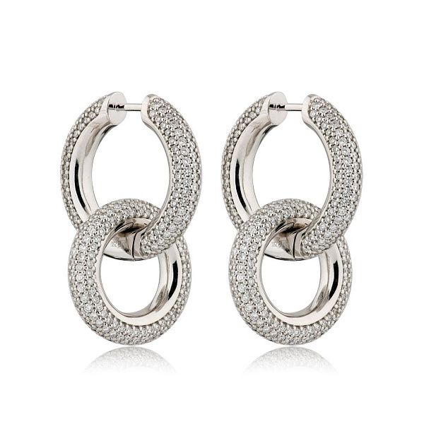 Серьги из белого золота с бриллиантами