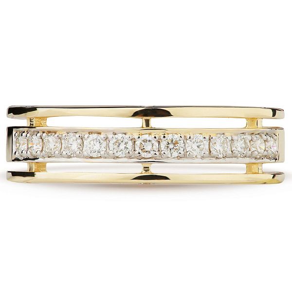 Обручальное кольцо из желтого золота с бриллиантами