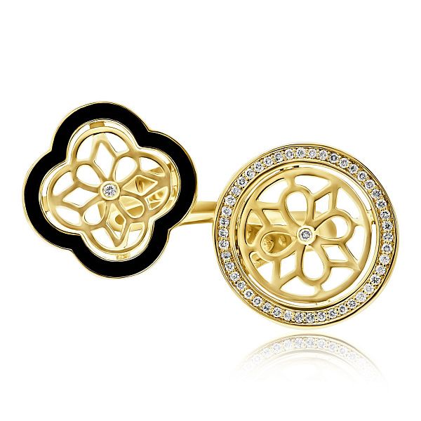 Кольцо из желтого золота с бриллиантами