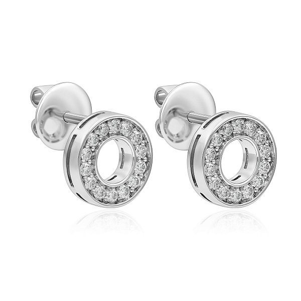 Пусеты из белого золота с бриллиантами