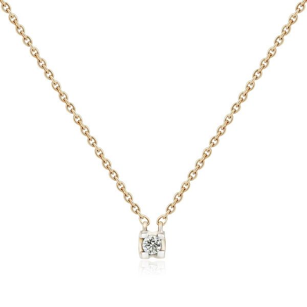 Колье из красного золота с бриллиантом