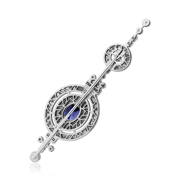 Брошь из белого золота со шпинелью 3.06 ct и бриллиантами