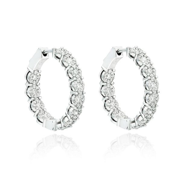 Серьги из белого золота с бриллиантами