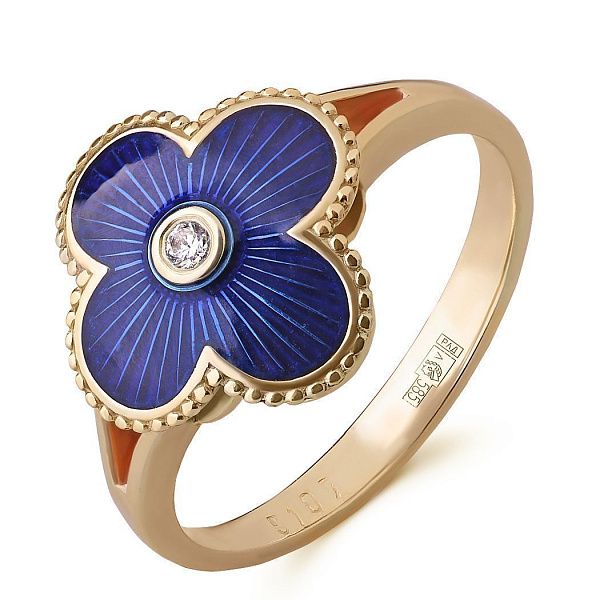 Кольцо из желтого золота с бриллиантом