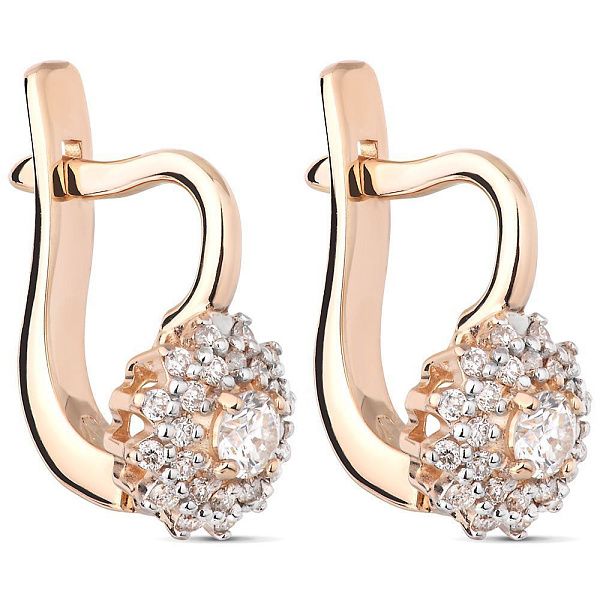 Серьги из красного золота с бриллиантами