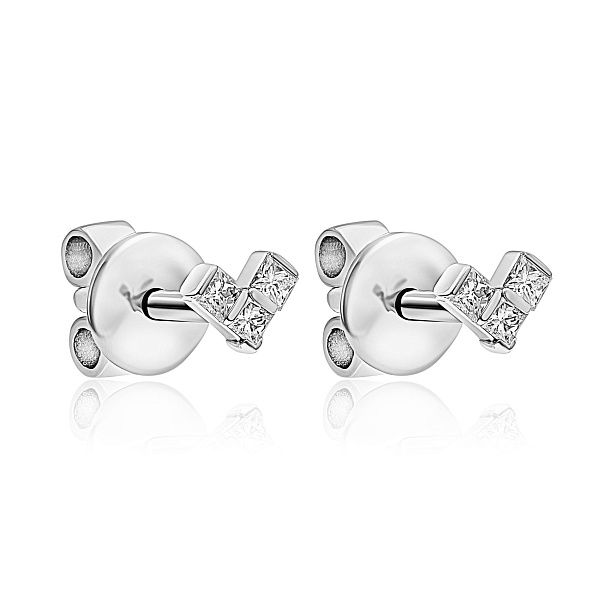 Пусеты из белого золота с бриллиантами