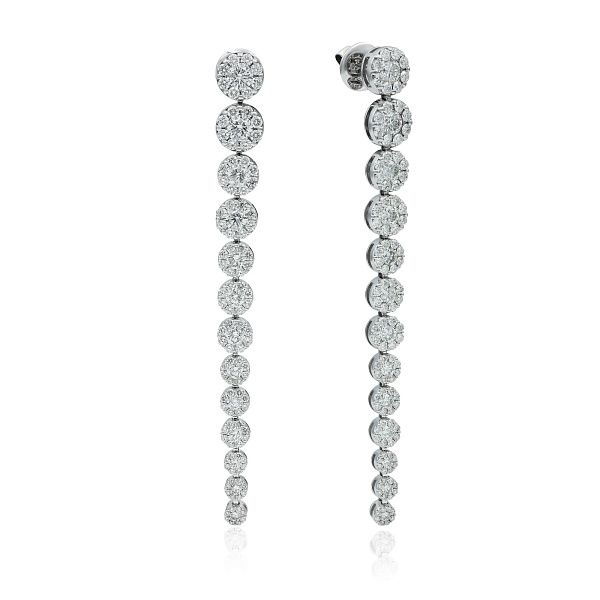 Пусеты из белого золота с бриллиантами