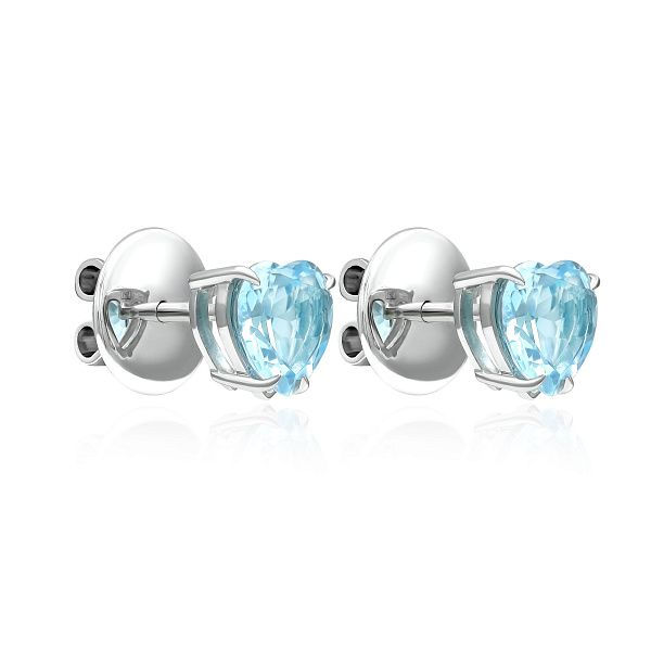 Пусеты из белого золота с топазами