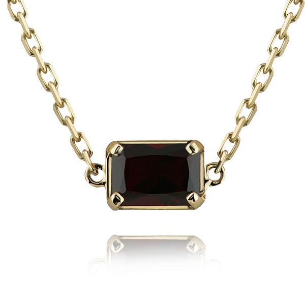 Колье из желтого золота с гранатом и бриллиантами