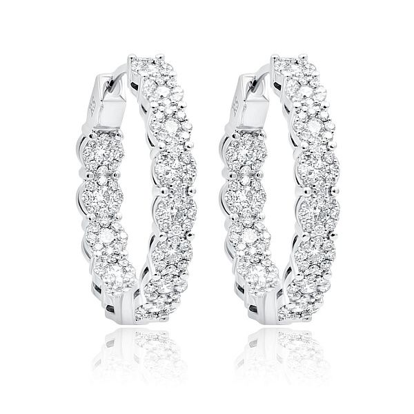 Серьги из белого золота с бриллиантами