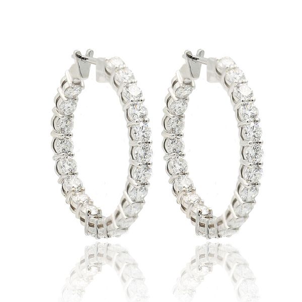 Серьги из белого золота с бриллиантами