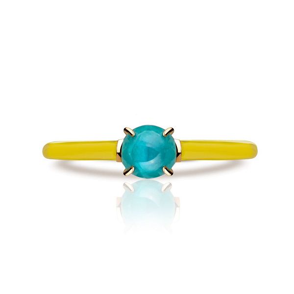 Кольцо из желтого золота с бирюзой