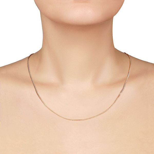 Цепь, плетение «Панцирное» из красного золота