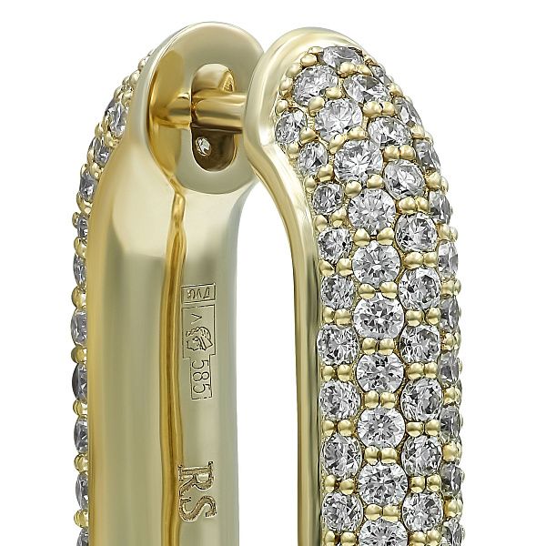 Серьги из желтого золота с бриллиантами