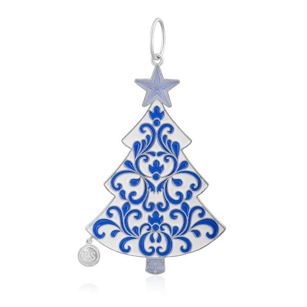 Елочная игрушка из серебра «Елочка»