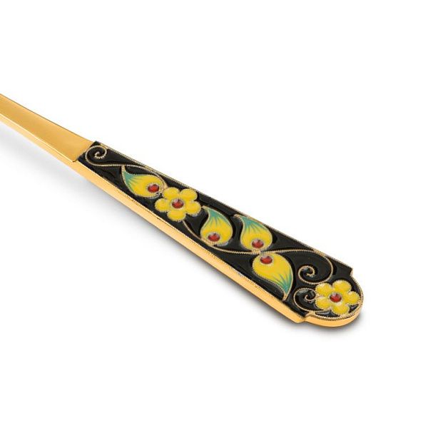 Ложка чайная «Хохлома» из серебра 