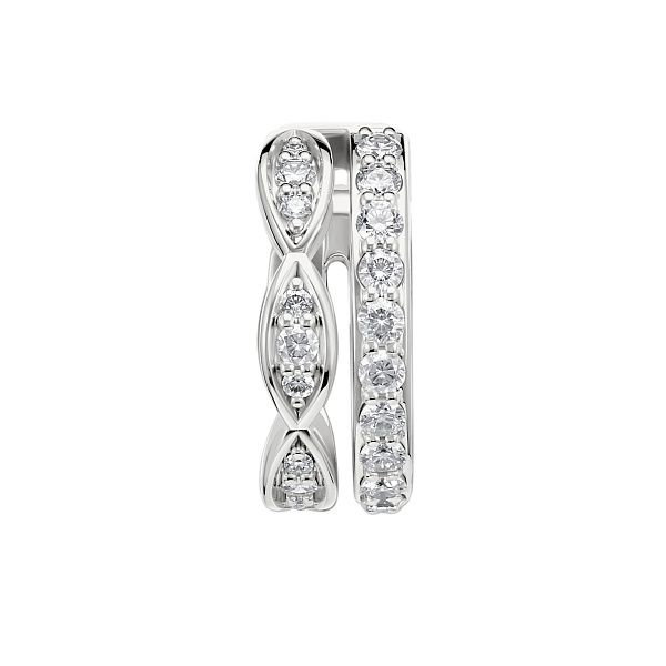 Серьга кафф из белого золота с бриллиантами